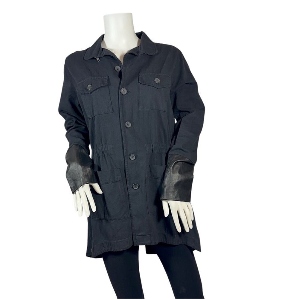 JET by John Eshaya Faux Leather Cuff  Jacket SZ P/S $225